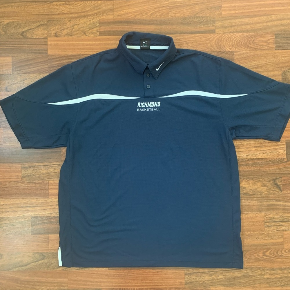 Nike Richmond Basketball Polo Men’s Sz XL Navy Short Sleeve Athletic Dri-fit